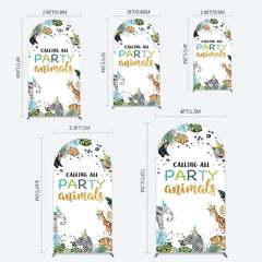 Lofaris Calling Party Animals Jungle Birthday Arch Backdrop