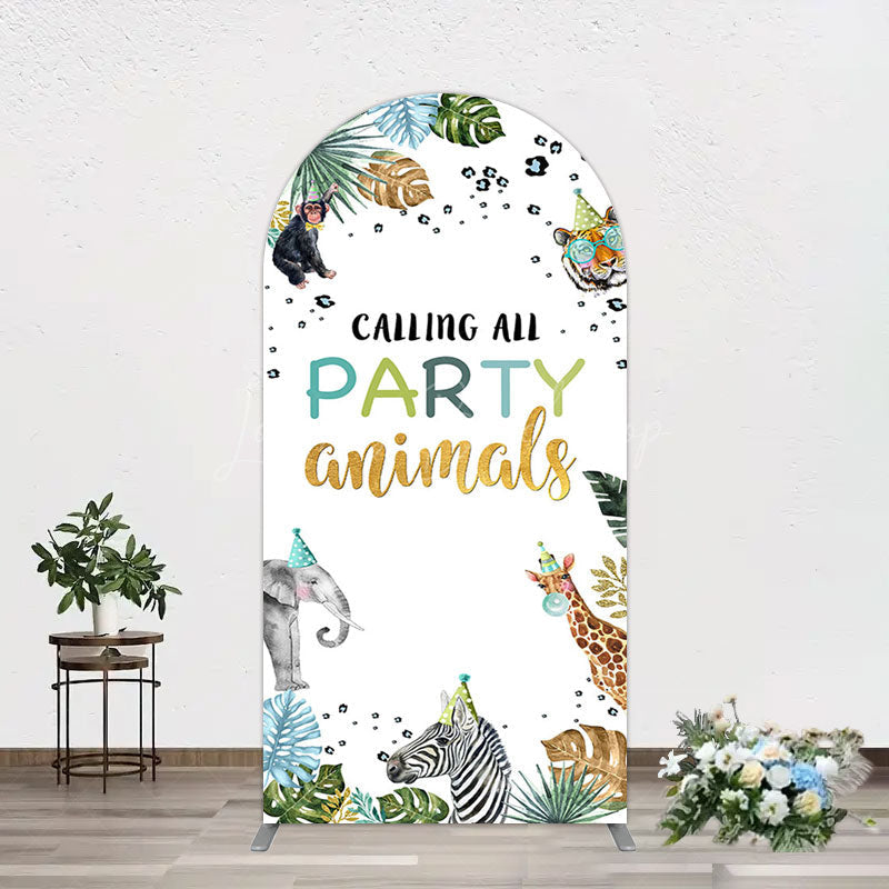 Lofaris Calling Party Animals Jungle Birthday Arch Backdrop