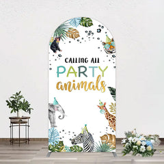 Lofaris Calling Party Animals Jungle Birthday Arch Backdrop