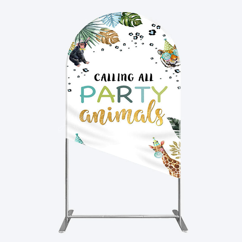 Lofaris Calling Party Animals Jungle Birthday Arch Backdrop