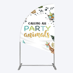 Lofaris Calling Party Animals Jungle Birthday Half Moon Arch Backdrop