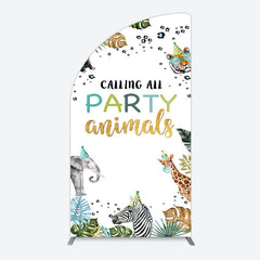 Lofaris Calling Party Animals Jungle Birthday Half Moon Arch Backdrop