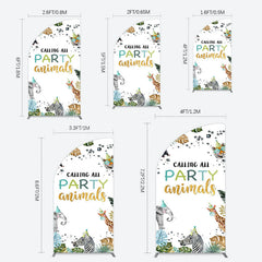 Lofaris Calling Party Animals Jungle Birthday Half Moon Arch Backdrop