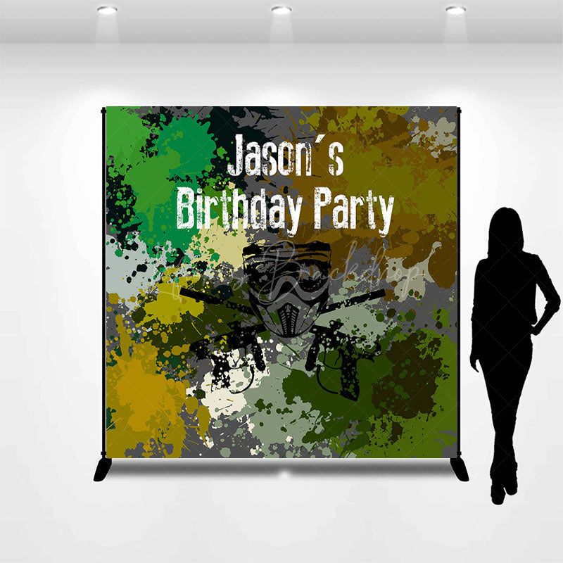 Lofaris Camouflage Forces Custom Name Birthday Party Backdrop