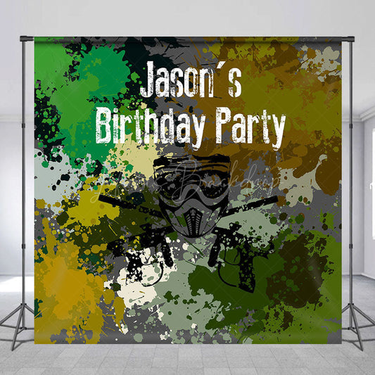 Lofaris Camouflage Forces Custom Name Birthday Party Backdrop
