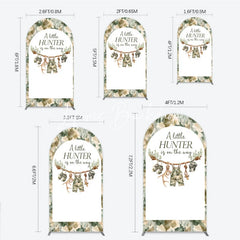 Lofaris Camouflage Woodland Hunter Baby Shower Round Top Arch Backdrop A Little is on the Way Decor