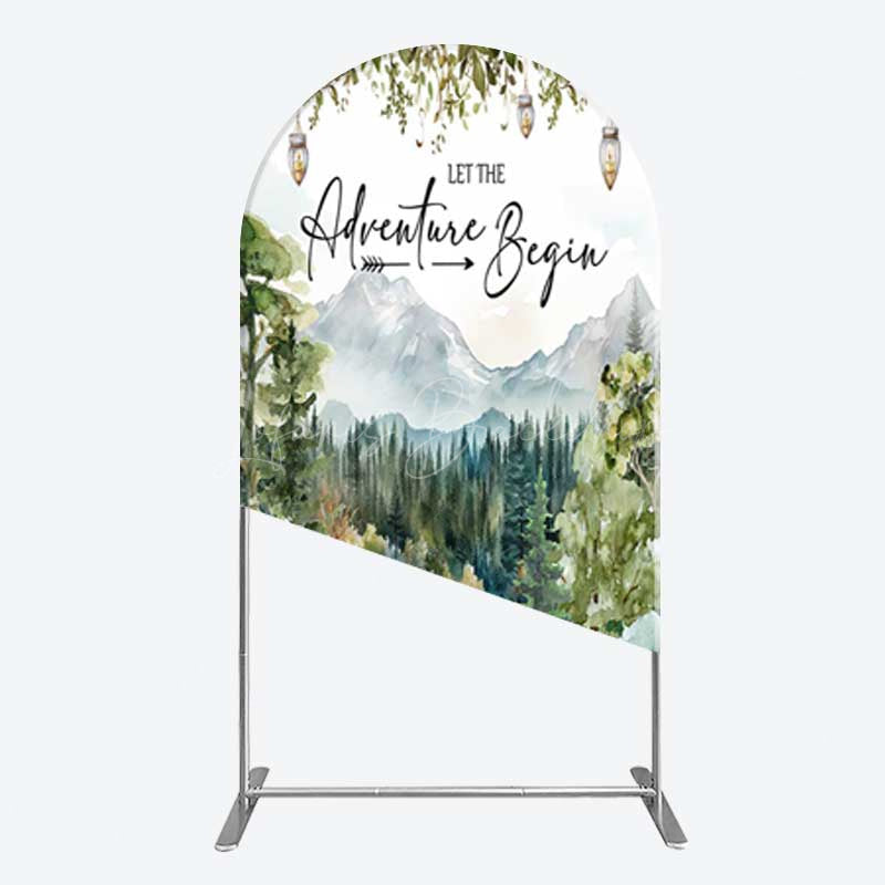 Lofaris Camping Adventure Begin Bear Baby Shower Arch Backdrop