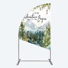 Lofaris Camping Adventure Begin Bear Baby Shower Half Moon Arch Backdrop