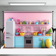 Lofaris Candy Pink Fruit Kitchen Display Photo Backdrop