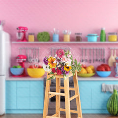 Lofaris Candy Pink Fruit Kitchen Display Photo Backdrop