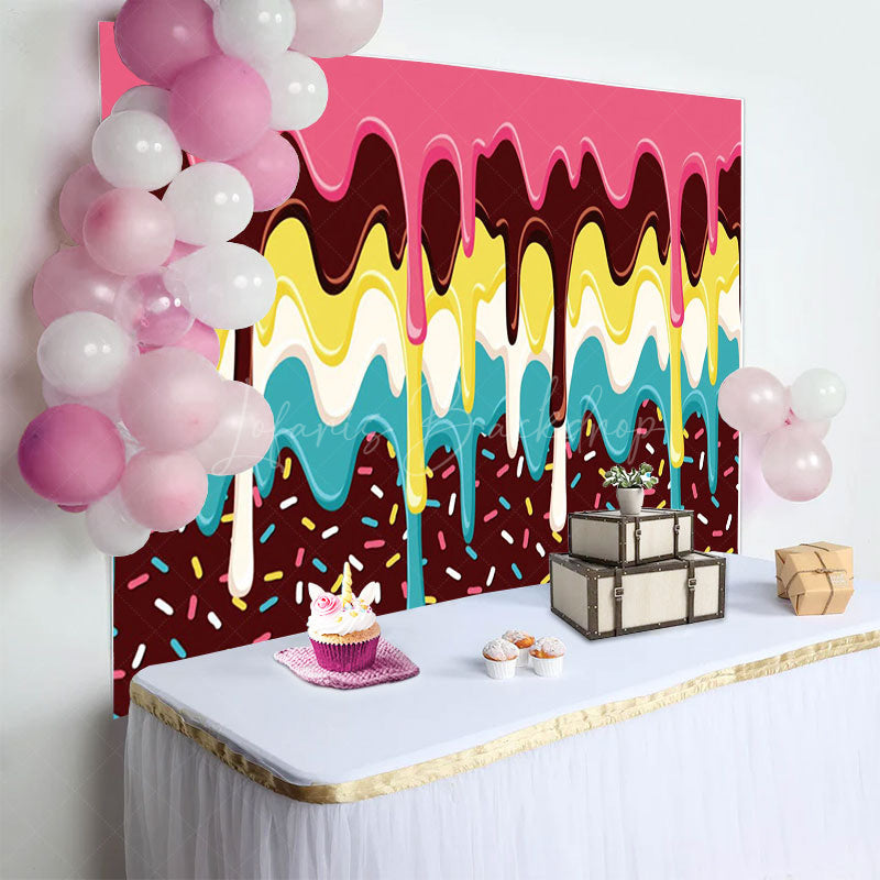 Lofaris Candyland Dessert Sweet Colorful Birthday Backdrop