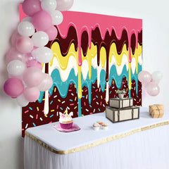 Lofaris Candyland Dessert Sweet Colorful Birthday Backdrop