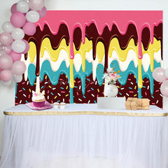 Lofaris Candyland Dessert Sweet Colorful Birthday Backdrop