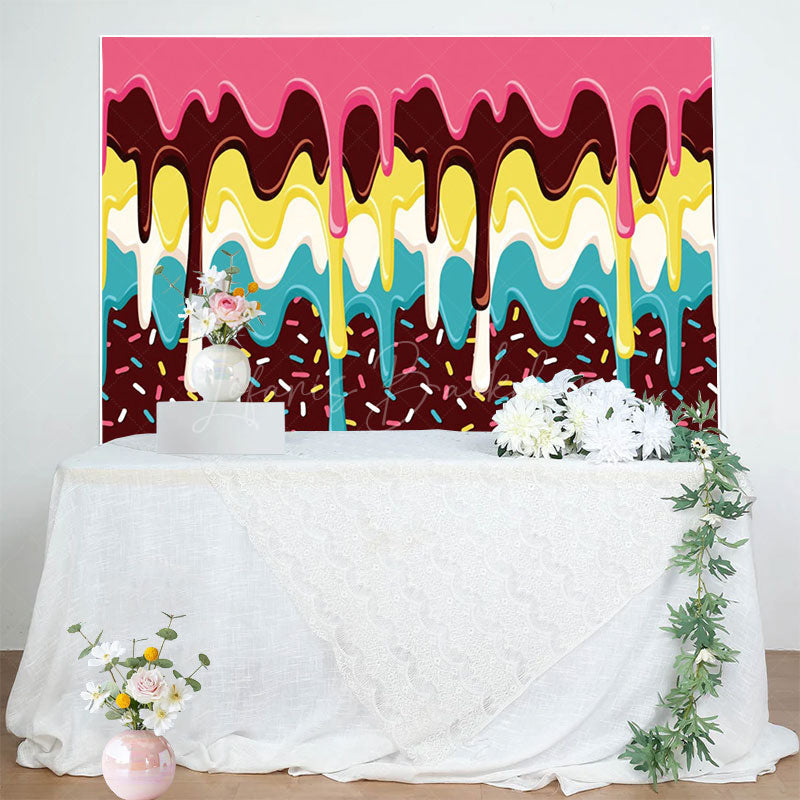 Lofaris Candyland Dessert Sweet Colorful Birthday Backdrop