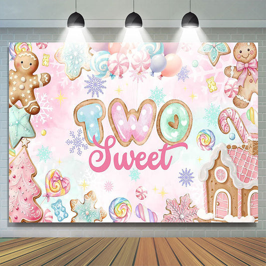 Lofaris Candyland Gingerbread House Xmas Two Sweet Backdrop
