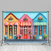 Lofaris Candyland Shop Floral Birthday Cake Smash Backdrop