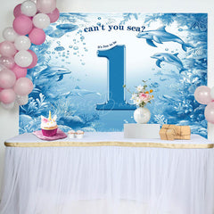 Lofaris Cant You Sea Undersea Dolphins 1st Birthday Backdrop