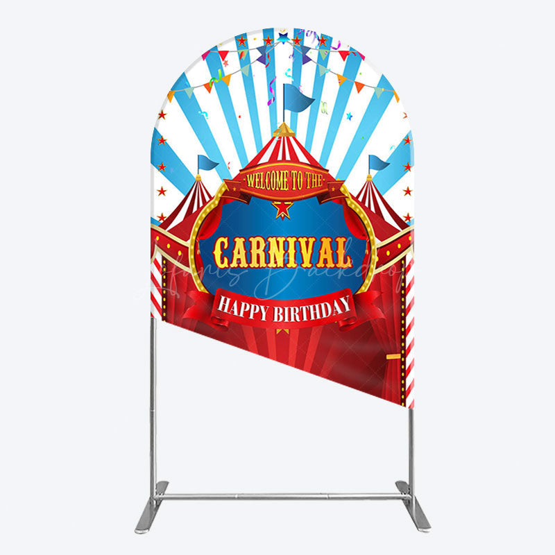 Lofaris Carnival Circus Stage Happy Birthday Arch Backdrop