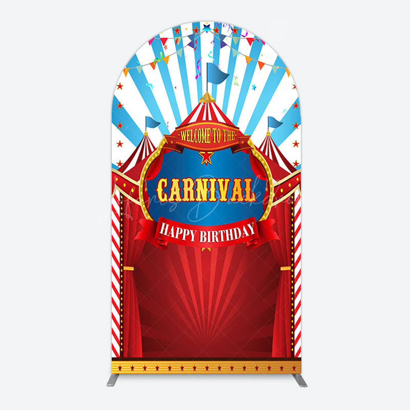 Lofaris Carnival Circus Stage Happy Birthday Arch Backdrop