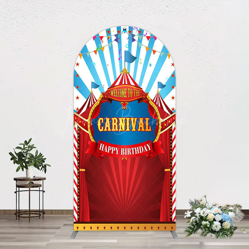 Lofaris Carnival Circus Stage Happy Birthday Arch Backdrop