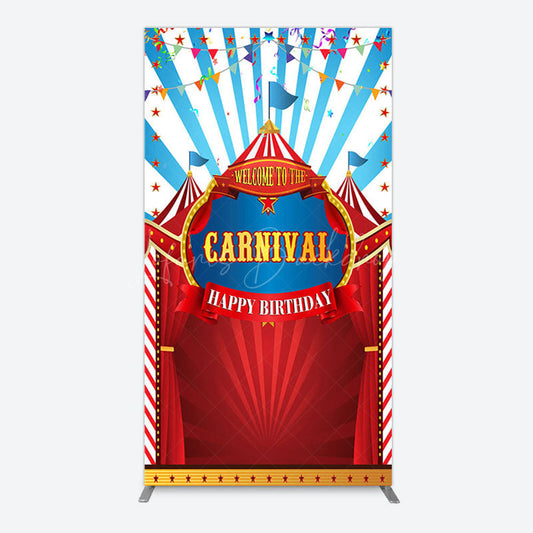 Lofaris Carnival Circus Stage Happy Birthday Rectangle Backdrop