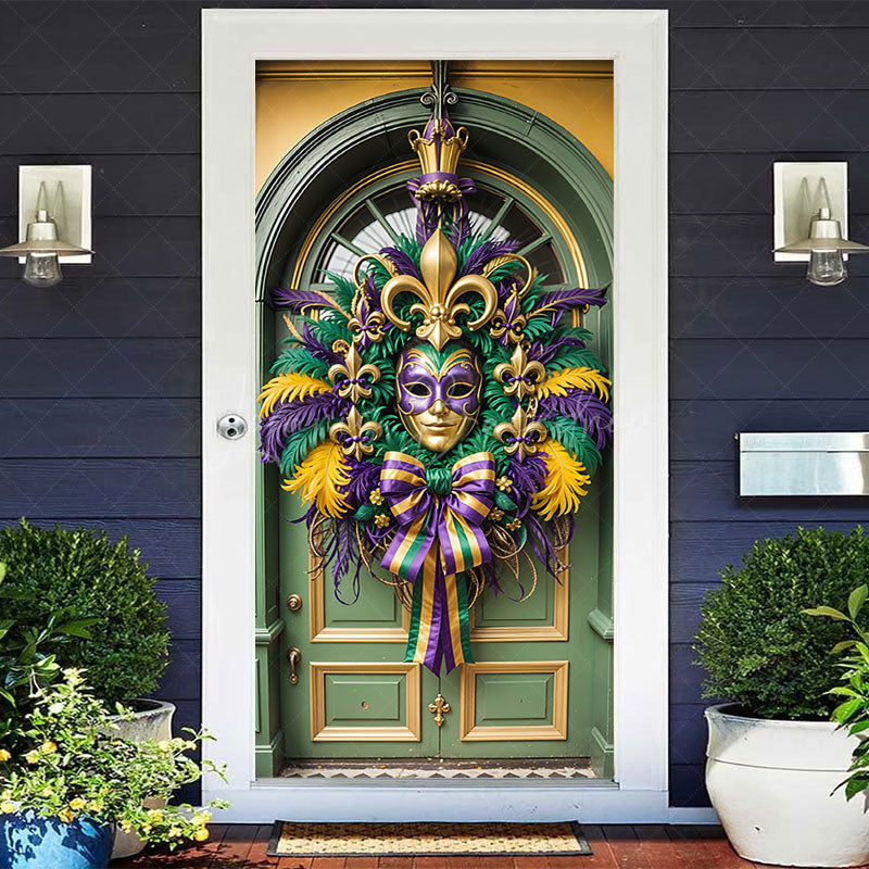 Lofaris Carnival Mardi Gras Clown Mask Party Door Cover