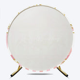 Lofaris Carousel First Birthday Round Backdrop Pink and Gold Glitter Horse Banner Merry Go Carnival Party Photo Prop