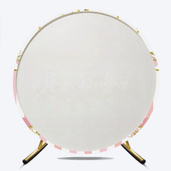 Lofaris Carousel First Birthday Round Backdrop Pink and Gold Glitter Horse Banner Merry Go Carnival Party Photo Prop