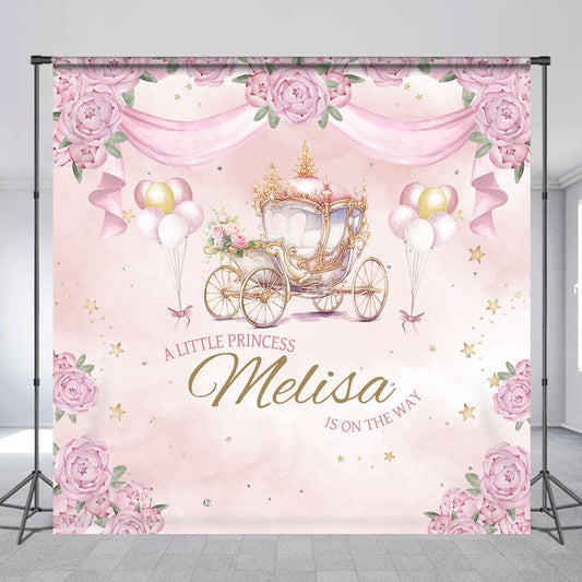 Lofaris Carriage Little Princess Custom Baby Shower Backdrop