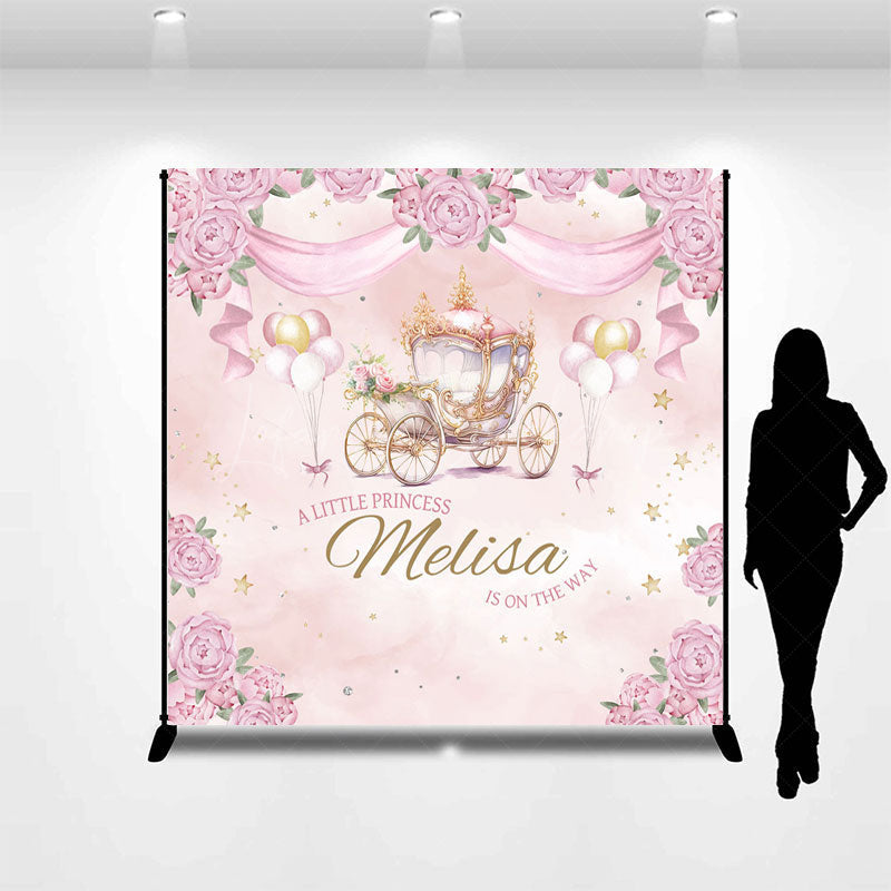 Lofaris Carriage Little Princess Custom Baby Shower Backdrop