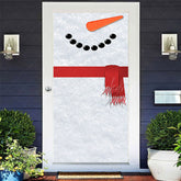 Lofaris Carrot Nose Snowman Red Scarf Christmas Door Cover