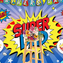Lofaris Cartoon Balloons Flash Super Dad Fathers Day Backdrop