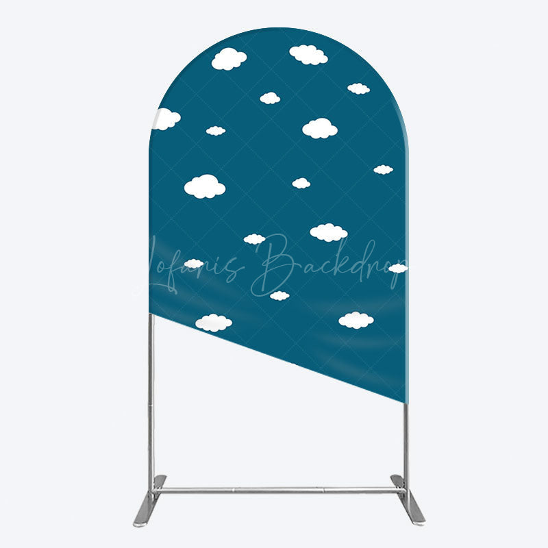 Lofaris Cartoon Blue Sky White Clouds Birthday Arch Backdrop