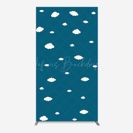 Lofaris Cartoon Blue Sky White Clouds Birthday Rectangle Backdrop