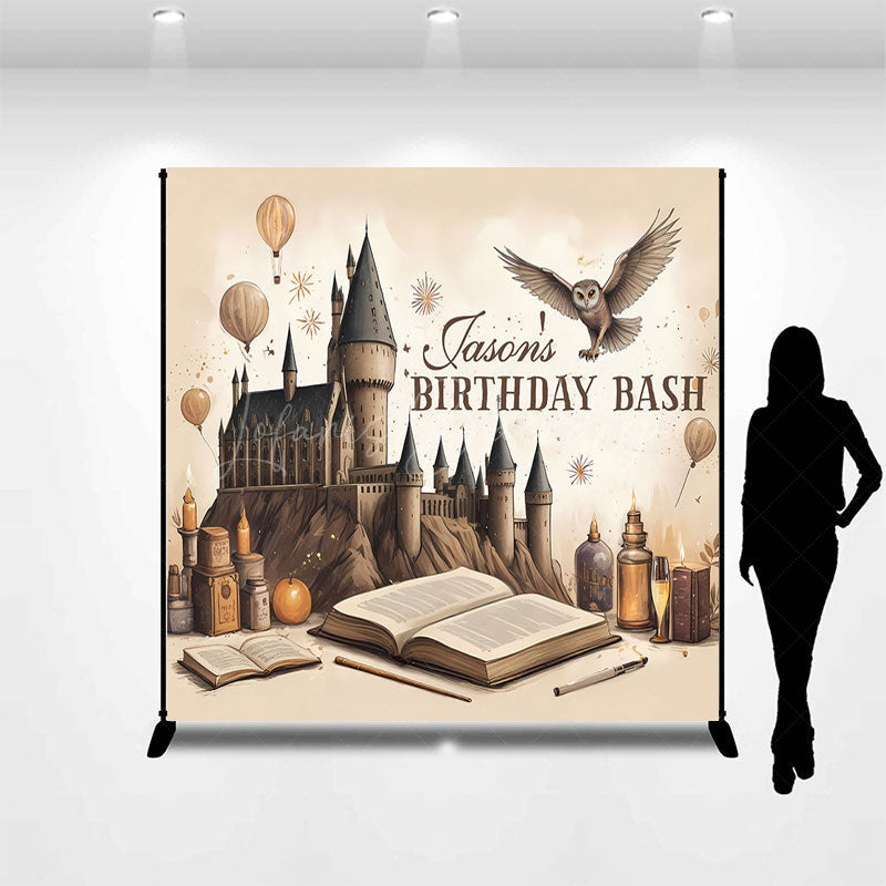 Lofaris Cartoon Castle Balloons Custom Birthday Backdrop