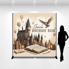 Lofaris Cartoon Castle Balloons Custom Birthday Backdrop