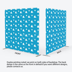 Lofaris Cartoon Clouds Square Tension Fabric Backdrop Blue Sky Pattern for Birthday Kids Party Decor