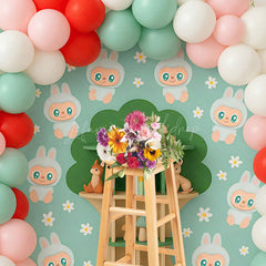 Lofaris Cartoon Doll Treehouse Boho Balloon Cake Smash Backdrop