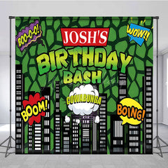 Lofaris Cartoon Modern Building Custom Birthday Backdrop