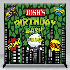 Lofaris Cartoon Modern Building Custom Birthday Backdrop