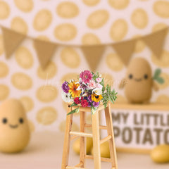 Lofaris Cartoon My Little Potato Sweet Cake Smash Backdrop