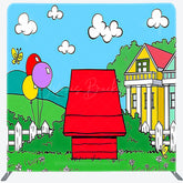 Lofaris Cartoon Outdoor Red House Grass Pillow Case Backdrop