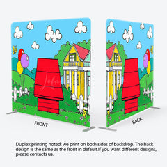 Lofaris Cartoon Outdoor Red House Grass Pillow Case Backdrop