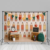 Lofaris Cartoon Pencil Class Theme Cute Cake Smash Backdrop