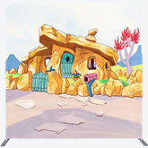 Lofaris Cartoon Primitive Man Cave Square Tension Backdrop