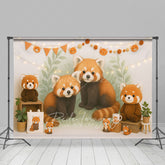 Lofaris Cartoon Raccoon Jungle Birthday Cake Smash Backdrop