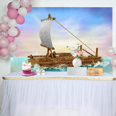 Lofaris Cartoon Sailing Boat Fantasy Drifting Party Backdrop