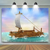 Lofaris Cartoon Sailing Boat Fantasy Drifting Party Backdrop