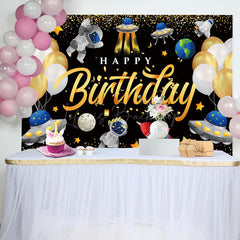 Lofaris Cartoon Starry Sky Balloons Happy Birthday Backdrop