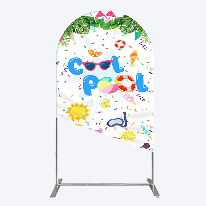 Lofaris Cartoon Summer Pool Party Birthday Arch Backdrop